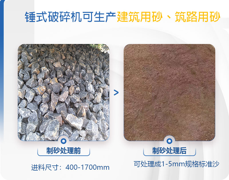 pcz1615重錘破可以制砂嗎，附現(xiàn)場視頻